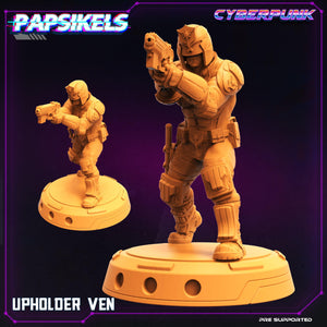 3D Printed Papsikels Cyberpunk Sci-Fi Law Upholders Set - 28mm 32mm - Charming Terrain