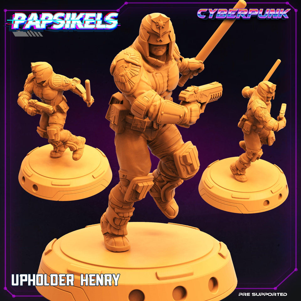 3D Printed Papsikels Cyberpunk Sci-Fi Law Upholders Set - 28mm 32mm - Charming Terrain