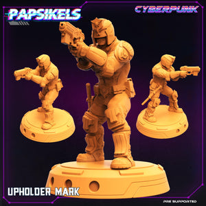 3D Printed Papsikels Cyberpunk Sci-Fi Law Upholders Set - 28mm 32mm - Charming Terrain