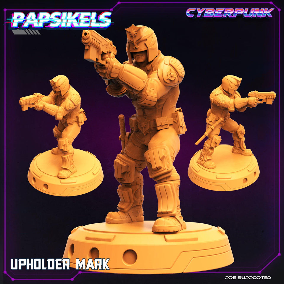 3D Printed Papsikels Cyberpunk Sci-Fi Law Upholders Set - 28mm 32mm - Charming Terrain