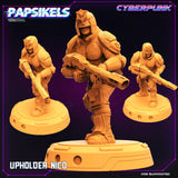 3D Printed Papsikels Cyberpunk Sci-Fi Law Upholders Set - 28mm 32mm - Charming Terrain