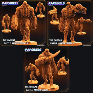 3D Printed Papsikels Cyberpunk Sci-Fi Omega Battle Armor Golem Set - 28mm 32mm - Charming Terrain