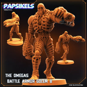 3D Printed Papsikels Cyberpunk Sci-Fi Omega Battle Armor Golem Set - 28mm 32mm - Charming Terrain