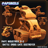 3D Printed Papsikels Cyberpunk Sci-Fi - Papz Industries P1 P2 Battle Droid Gate Destroyer - 28mm 32mm - Charming Terrain