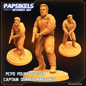 3D Printed Papsikels Cyberpunk Sci-Fi Pcpd Police Officer Detective Set - 28mm 32mm - Charming Terrain