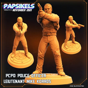 3D Printed Papsikels Cyberpunk Sci-Fi Pcpd Police Officer Detective Set - 28mm 32mm - Charming Terrain