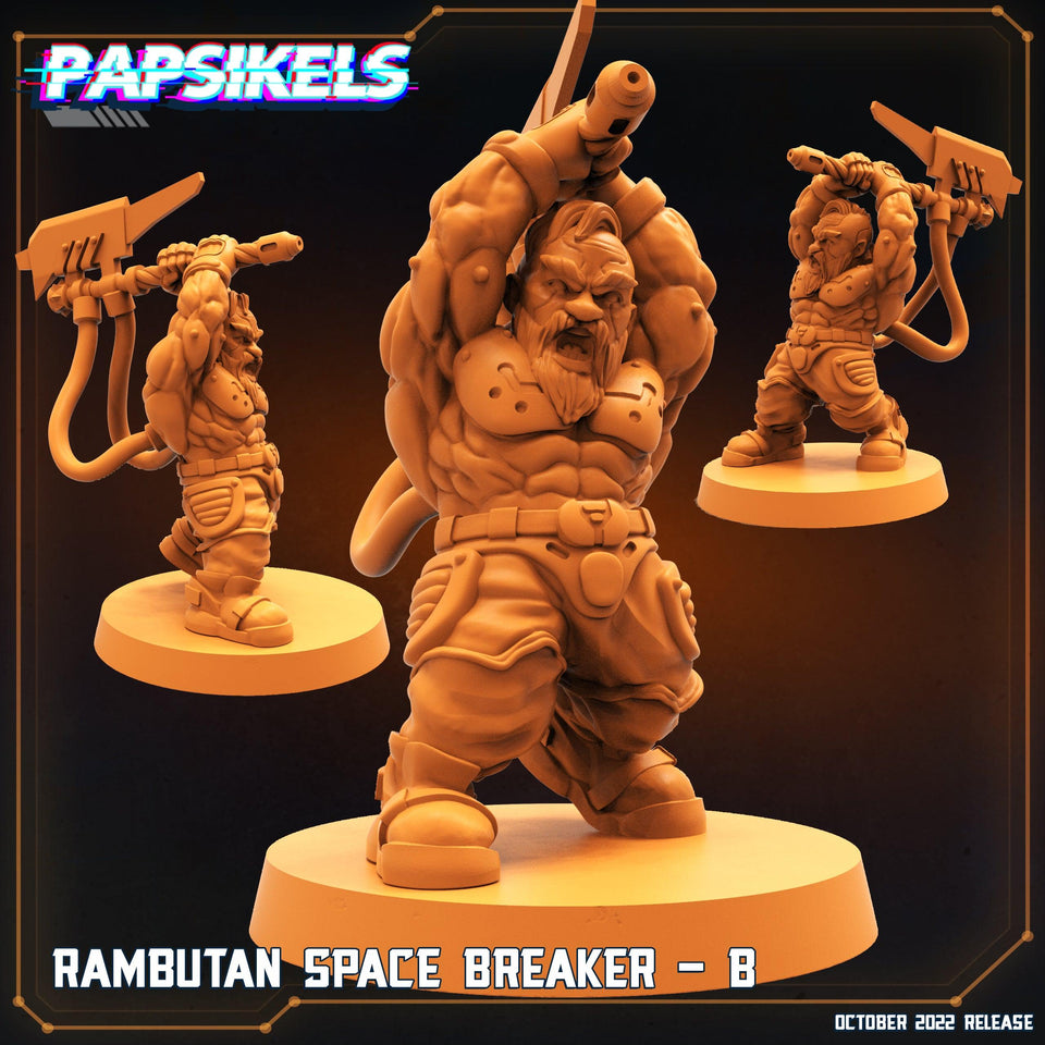 3D Printed Papsikels Cyberpunk Sci-Fi Rambutan Space Breakers Set - 28mm 32mm - Charming Terrain