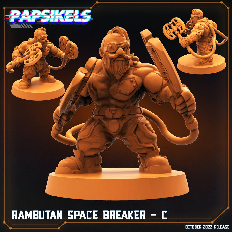 3D Printed Papsikels Cyberpunk Sci-Fi Rambutan Space Breakers Set - 28mm 32mm - Charming Terrain