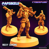 3D Printed Papsikels Cyberpunk Sci-Fi Ricky Lemons - 28mm 32mm - Charming Terrain