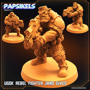 3D Printed Papsikels Cyberpunk Sci-Fi Ugok Rebel Fighter Set - 28mm 32mm - Charming Terrain