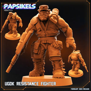 3D Printed Papsikels Cyberpunk Sci-Fi - Ugok Resistance Fighter - 28mm 32mm - Charming Terrain