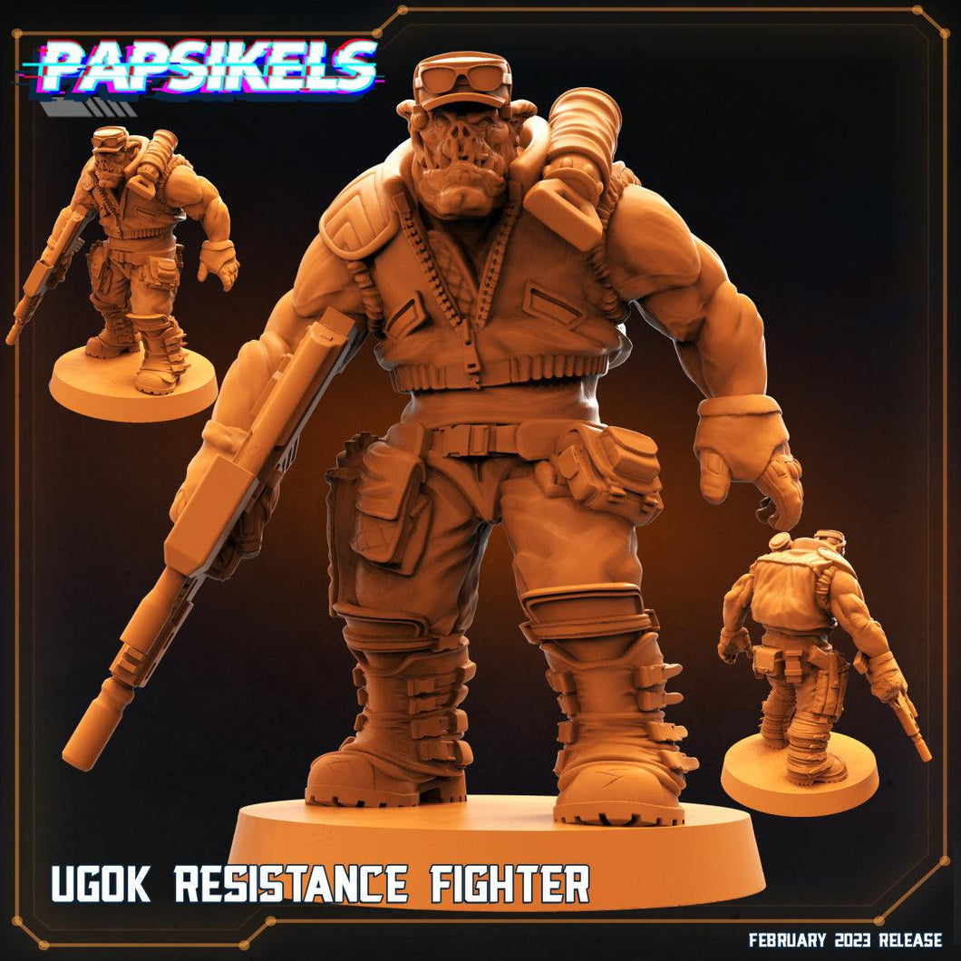 3D Printed Papsikels Cyberpunk Sci-Fi - Ugok Resistance Fighter - 28mm 32mm - Charming Terrain