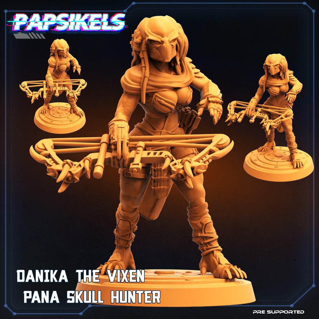 3D Printed Papsikels Cyberpunk Vixen Pana Skull Hunter Danika - 28mm 32mm - Charming Terrain