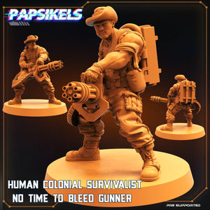 3D Printed Papsikels Sci-Fi Human Colonial Survivalist No Time To Bleed Gunner - 28mm 32mm - Charming Terrain