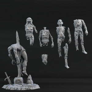 3D Printed Print Your Monsters Cadavers Dead Bodies Set 28mm - 32mm D&D Wargaming - Charming Terrain