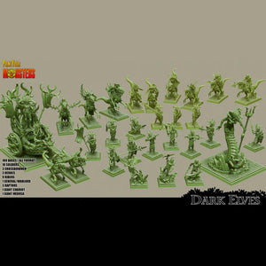 3D Printed Print Your Monsters Dark Elves Full Army Set 28mm - 32mm D&D Wargaming - Charming Terrain