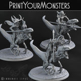 3D Printed Print Your Monsters Dark Elves Rider Set C 28mm - 32mm D&D Wargaming - Charming Terrain
