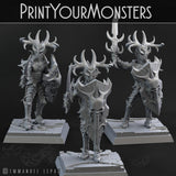 3D Printed Print Your Monsters Dark Elves Sword Soldiers Set 28mm - 32mm D&D Wargaming - Charming Terrain