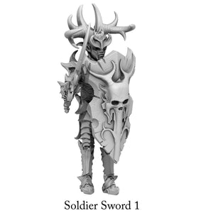3D Printed Print Your Monsters Dark Elves Sword Soldiers Set 28mm - 32mm D&D Wargaming - Charming Terrain