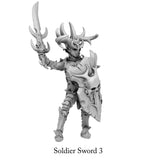 3D Printed Print Your Monsters Dark Elves Sword Soldiers Set 28mm - 32mm D&D Wargaming - Charming Terrain
