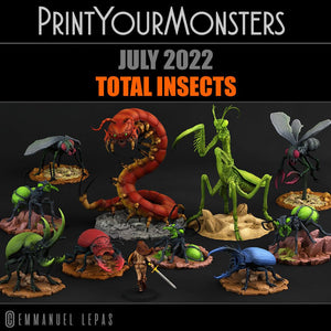 3D Printed Print Your Monsters Giant Mantis Total Insects 28mm - 32mm D&D Wargaming - Charming Terrain