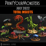 3D Printed Print Your Monsters Giant Mantis Total Insects 28mm - 32mm D&D Wargaming - Charming Terrain