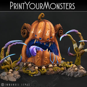 3D Printed Print Your Monsters Giant Pumpkin Ogre Attack Pack II 28mm - 32mm D&D Wargaming - Charming Terrain