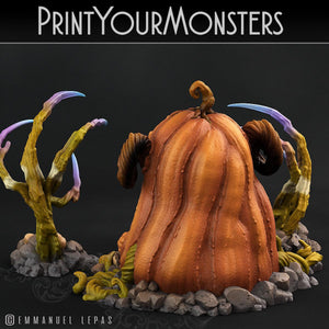 3D Printed Print Your Monsters Giant Pumpkin Ogre Attack Pack II 28mm - 32mm D&D Wargaming - Charming Terrain