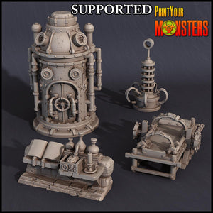 3D Printed Print Your Monsters Horrifying Laboratory Terrain Pack 28mm - 32mm D&D Wargaming - Charming Terrain