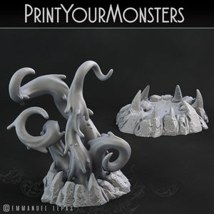 3D Printed Print Your Monsters Infernal Magma Tentacles 28mm - 32mm D&D Wargaming - Charming Terrain