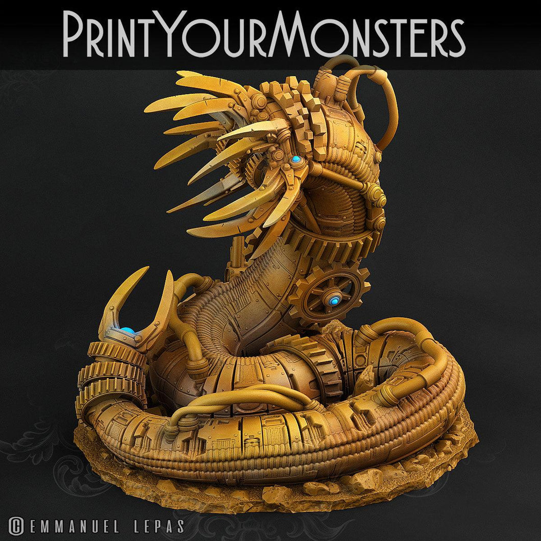 3D Printed Print Your Monsters Mechanic Worm Total Worms 2 Set 28mm - 32mm D&D Wargaming - Charming Terrain