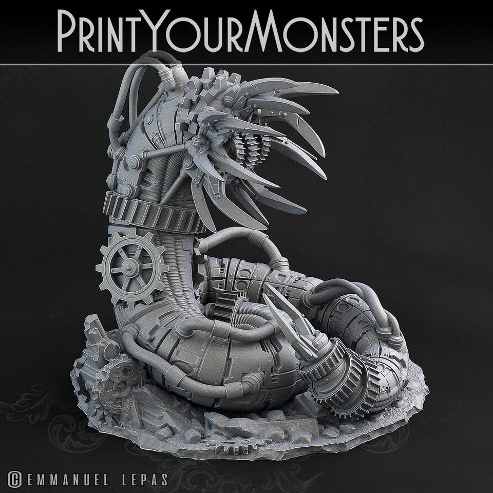 3D Printed Print Your Monsters Mechanic Worm Total Worms 2 Set 28mm - 32mm D&D Wargaming - Charming Terrain