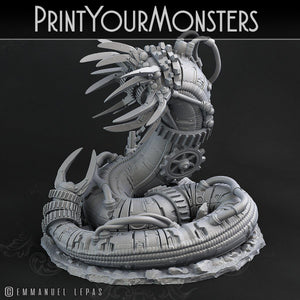 3D Printed Print Your Monsters Mechanic Worm Total Worms 2 Set 28mm - 32mm D&D Wargaming - Charming Terrain