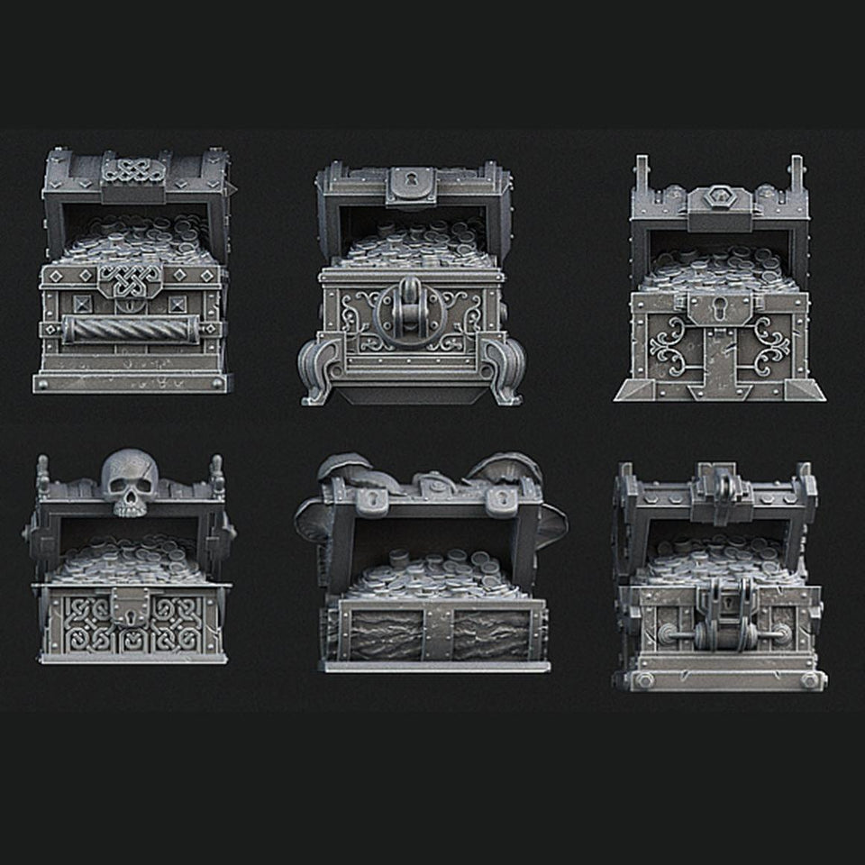 3D Printed Print Your Monsters Mimics Treasure Chests Set 28mm - 32mm D&D Wargaming - Charming Terrain