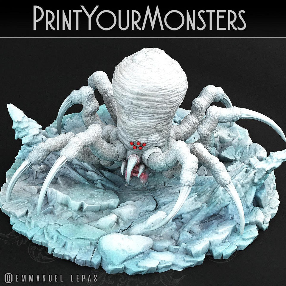 3D Printed Print Your Monsters Snowdevil Adult Spider 28mm - 32mm D&D Wargaming - Charming Terrain