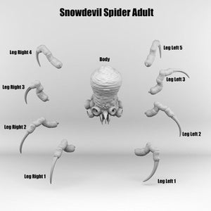 3D Printed Print Your Monsters Snowdevil Adult Spider 28mm - 32mm D&D Wargaming - Charming Terrain