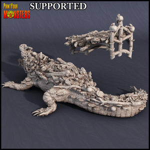 3D Printed Print Your Monsters Swamp Crocodile Alligator Swamp Invasion 28mm - 32mm D&D Wargaming - Charming Terrain