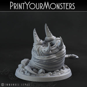 3D Printed Print Your Monsters Tomb Grub Worms Subterranean Terrors 28mm - 32mm D&D Wargaming - Charming Terrain