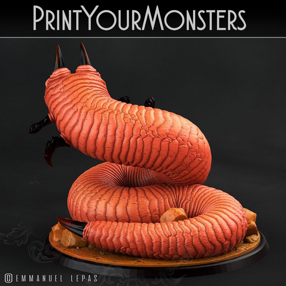 3D Printed Print Your Monsters Tomb Grub Worms Subterranean Terrors 28mm - 32mm D&D Wargaming - Charming Terrain