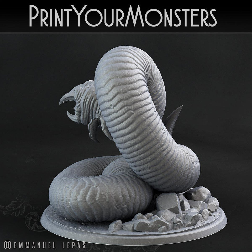 3D Printed Print Your Monsters Tomb Grub Worms Subterranean Terrors 28mm - 32mm D&D Wargaming - Charming Terrain