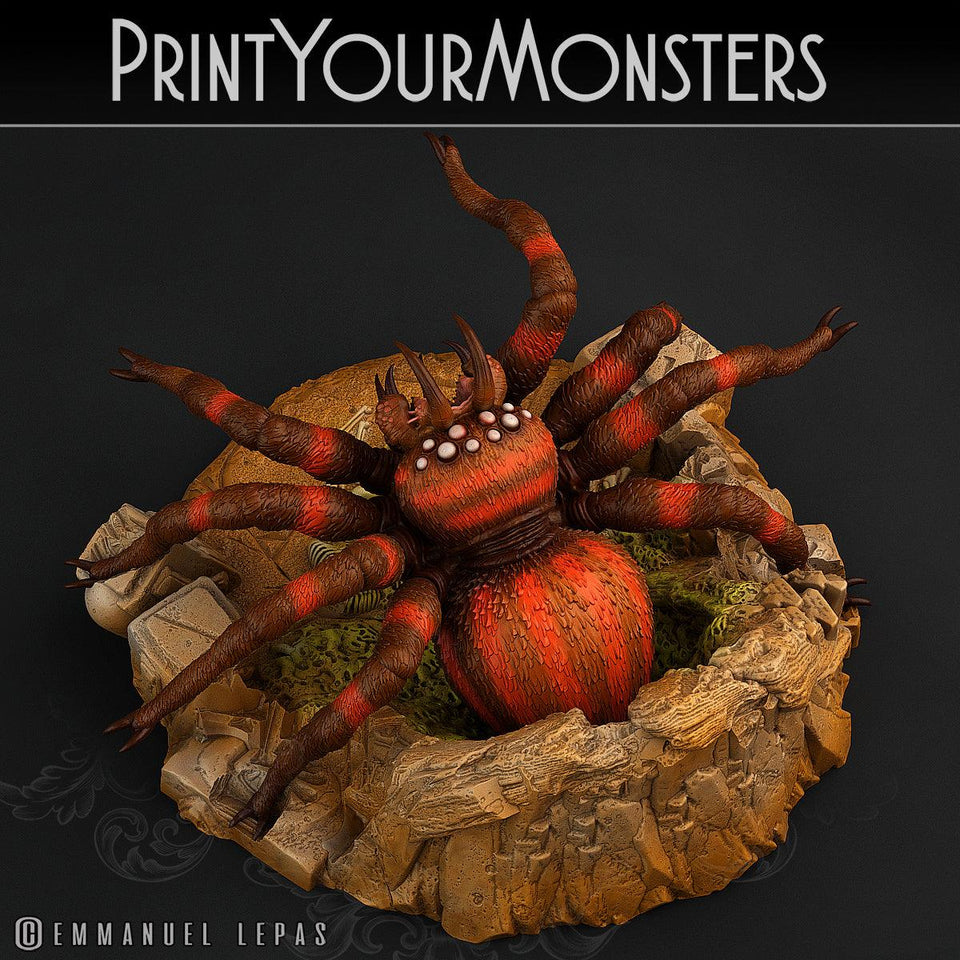 3D Printed Print Your Monsters Total Spiders Set 28mm - 32mm D&D Wargaming - Charming Terrain