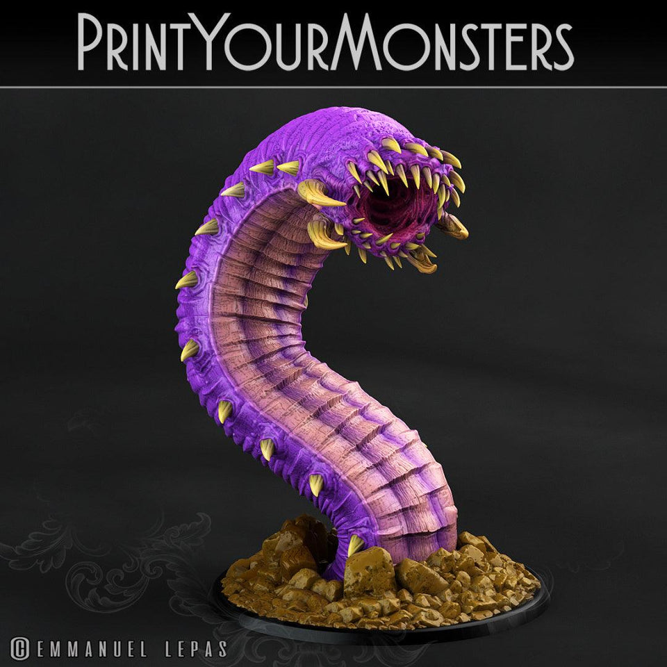 3D Printed Print Your Monsters Worms Subterranean Terrors 28mm - 32mm D&D Wargaming - Charming Terrain