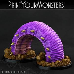 3D Printed Print Your Monsters Worms Subterranean Terrors 28mm - 32mm D&D Wargaming - Charming Terrain