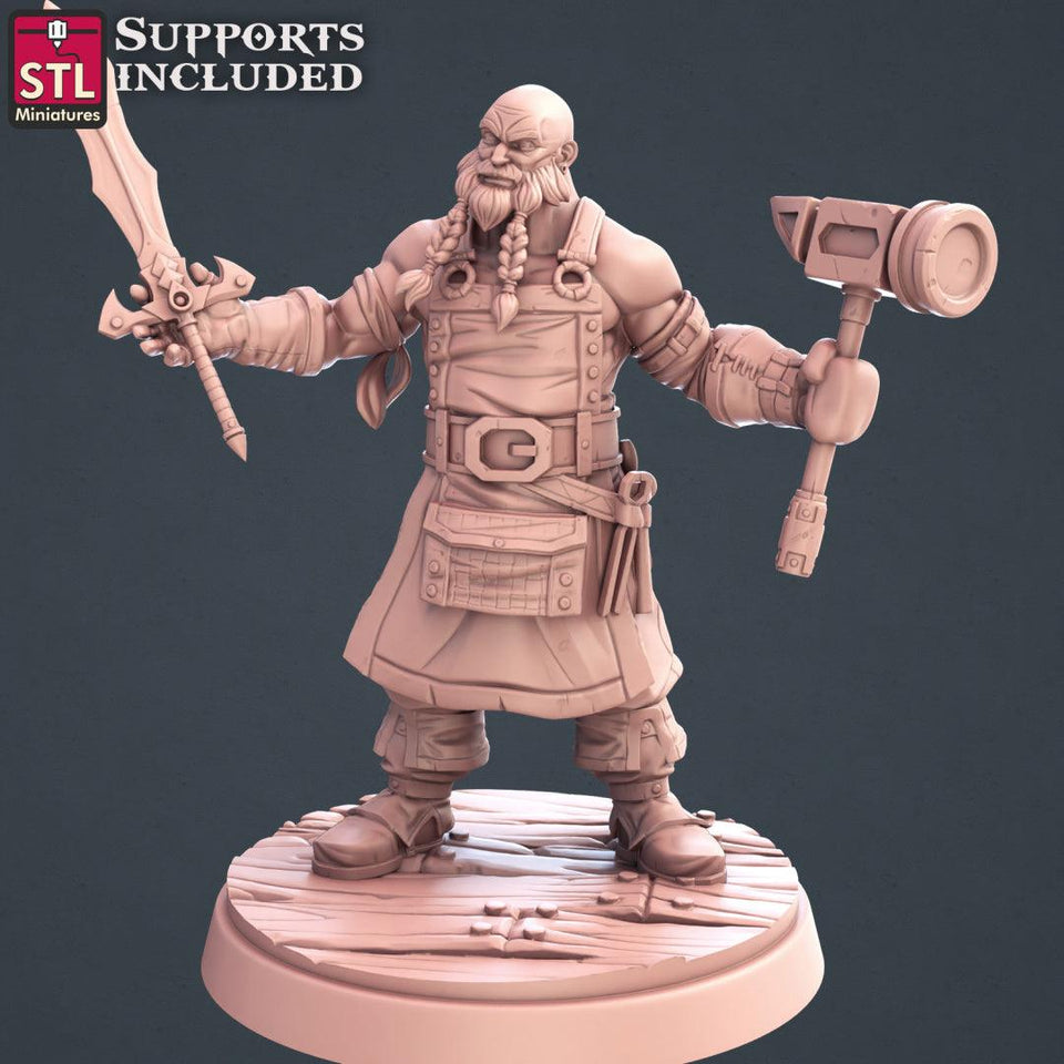 3D Printed STL Miniatures Blacksmith Weapon Store Set 28mm - 32mm War Gaming D&D - Charming Terrain