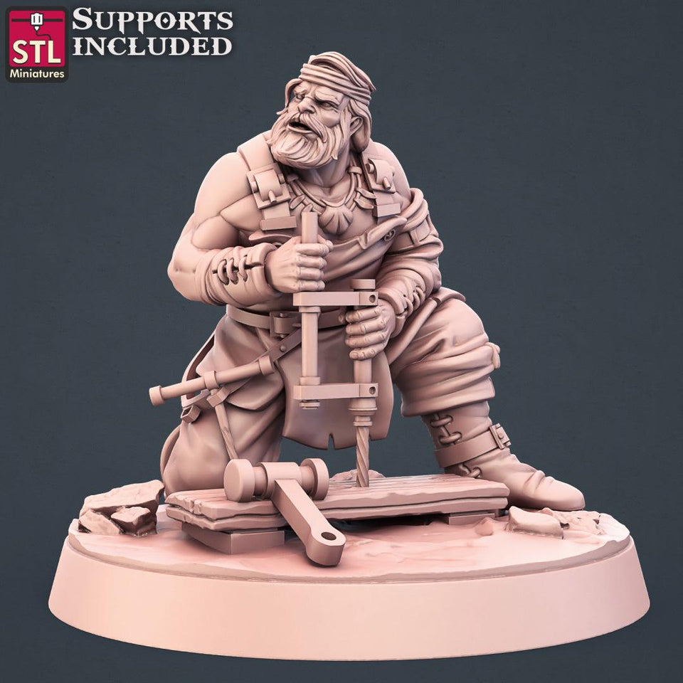 3D Printed STL Miniatures Boat Builder Set 28mm - 32mm War Gaming D&D - Charming Terrain