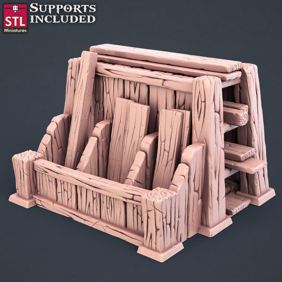 3D Printed STL Miniatures Carpenter Set 28mm - 32mm War Gaming D&D - Charming Terrain