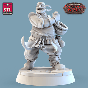 3D Printed STL Miniatures Cook Set Fantasy NPC 28mm - 32mm War Gaming D&D - Charming Terrain