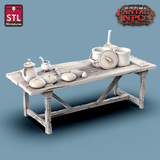 3D Printed STL Miniatures Cook Set Fantasy NPC 28mm - 32mm War Gaming D&D - Charming Terrain