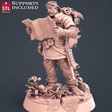 3D Printed STL Miniatures Explorers Set Fantasy NPC 2 | 28 - 32mm War Gaming D&D - Charming Terrain