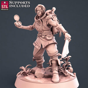 3D Printed STL Miniatures Explorers Set Fantasy NPC 2 | 28 - 32mm War Gaming D&D - Charming Terrain